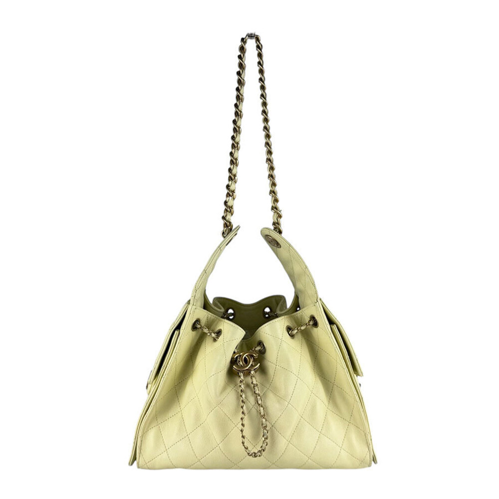 Chanel CHANEL Shoulder Bag CHANEL25 Caviar Leather Yellow Women's z10489